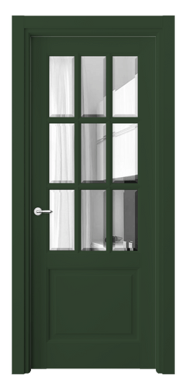 Дверь межкомнатная 6312 Хромовый зелёный RAL 6020. Цвет RAL Хромовый зелёный RAL 6020. Материал Массив бука эмаль. Коллекция Toscana Grigliato. Картинка.