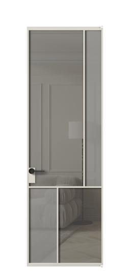 Межкомнатная дверь АЛПЛ041.21 АОС Серый сатин матовое + Серый прозрачное. Цвет Алюминий облачно-серый. Материал Алюминий в эмали. Коллекция Mosaic. Фото. Дверь межкомнатная АЛПЛ041.21 АОС Серый сатин матовое + Серый прозрачное. Цвет Алюминий облачно-серый. Материал Алюминий в эмали. Коллекция Mosaic. Картинка.