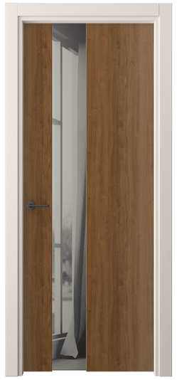 Дверь межкомнатная 4224 ЛОР ДВ ЗЕР СЕР. Цвет Лесной орех. Материал Ламинатин. Коллекция Freedom. Картинка.