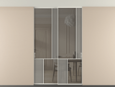 Перегородка Мозаик внутри проёма скрытое крепление в потолок 2 створки