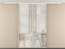 Перегородка Мозаик вдоль стены на потолок 2 створки