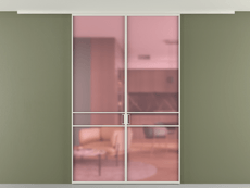 Перегородка Формато вдоль стены на потолок 2 створки