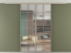 Перегородка Formato вдоль стены на потолок 2 створки