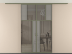 Перегородка Mosaic вдоль стены на потолок двустворчатая