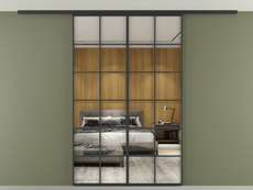 Перегородка Формато вдоль стены на потолок 2 створки