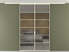 Перегородка Formato вдоль стены на потолок 2 створки