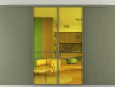 Перегородка Formato вдоль стены на потолок двустворчатая