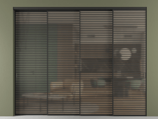 Перегородка Формато внутри проёма 4 створки с синхронным механизмом