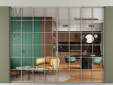 Перегородка Формато внутри проёма скрытое крепление в потолок 4 створки