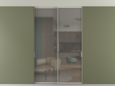 Перегородка Формато внутри проёма скрытое крепление в потолок 2 створки