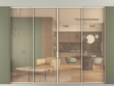 Перегородка Формато внутри проёма скрытое крепление в потолок 4 створки