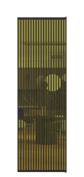 Дверь межкомнатная АЛПЛ040.07 ПРОЗ ЖЕЛ ЧЕР. Цвет Алюминий Черный. Материал Алюминий. Коллекция Формато. Картинка.