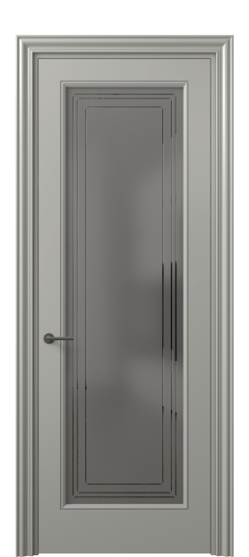 Дверь межкомнатная 8400 МНСР Серый сатин с гравировкой. Цвет Матовый нейтральный серый. Материал Гладкая эмаль. Коллекция Маскот. Картинка.