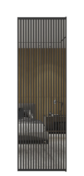 Дверь межкомнатная АЛПЛ040.07 Зеркало триплекс ЧЕР. Цвет Алюминий Черный. Материал Алюминий. Коллекция Формато. Картинка.