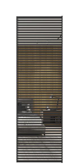 Дверь межкомнатная АЛПЛ040.06 Зеркало триплекс ЧЕР. Цвет Алюминий Черный. Материал Алюминий. Коллекция Формато. Картинка.