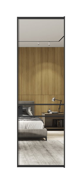 Межкомнатная дверь АЛПЛ040.02 Зеркало триплекс ЧЕР. Цвет Алюминий Черный. Материал Алюминий. Коллекция Formato. Фото. Дверь межкомнатная АЛПЛ040.02 Зеркало триплекс ЧЕР. Цвет Алюминий Черный. Материал Алюминий. Коллекция Formato. Картинка.