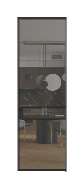 Межкомнатная дверь АЛПЛ040.02 Серый триплекс ЧЕР. Цвет Алюминий Черный. Материал Алюминий. Коллекция Formato. Фото. Дверь межкомнатная АЛПЛ040.02 Серый триплекс ЧЕР. Цвет Алюминий Черный. Материал Алюминий. Коллекция Formato. Картинка.